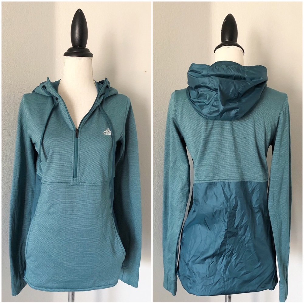 NWOT Adidas Climalite Quarter Zip Hooded Pullover